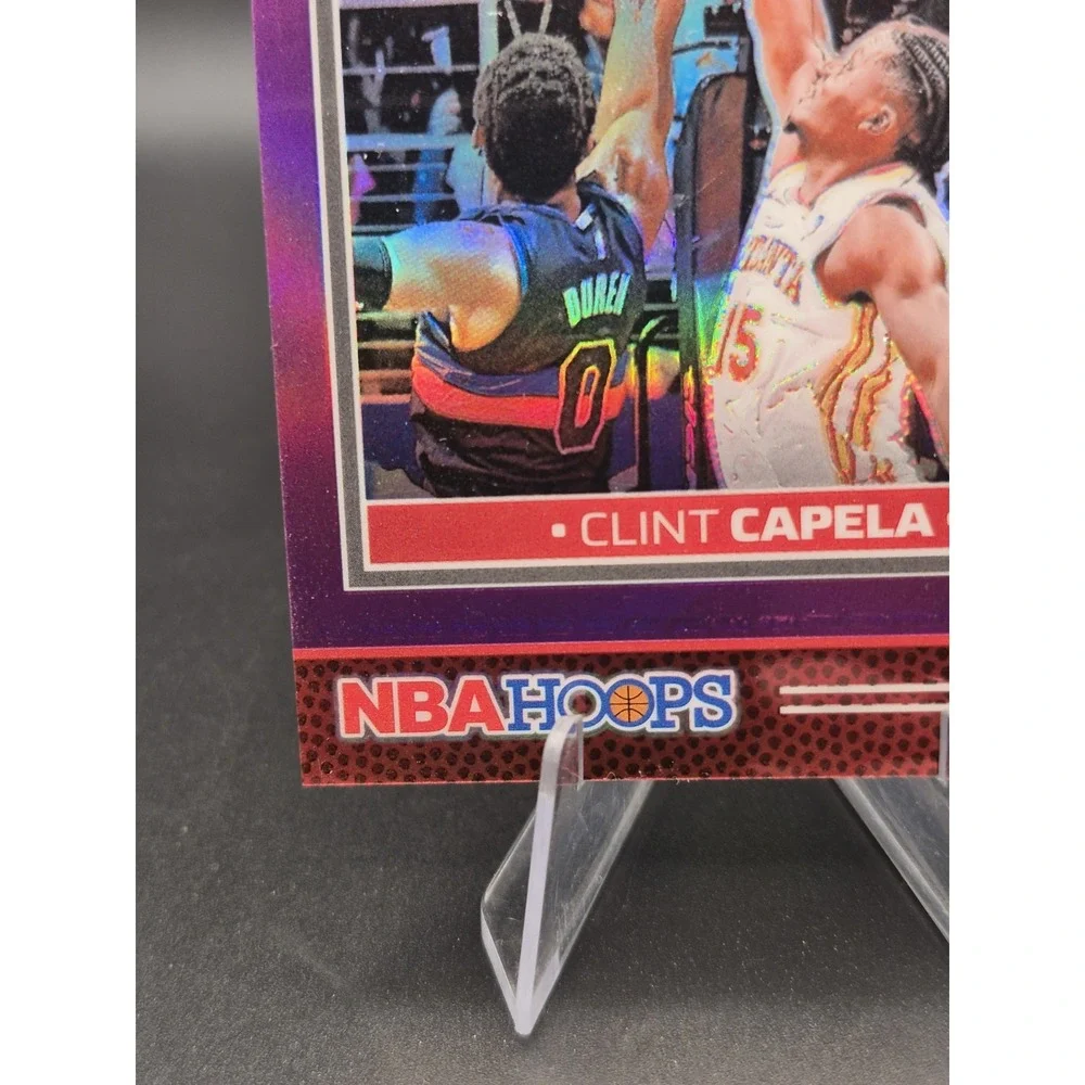 2024-25 NBA Hoops Premium Clint Capela #40 Purple Refractor /249 Atlanta Hawks